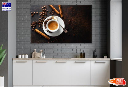 Cup of Fresh Made Coffee Top View Photograph Print 100% Australian Made