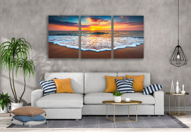 3 Set of Sea Sunset Scenery High Quality Print 100% Australian Made Wall Canvas Ready to Hang
