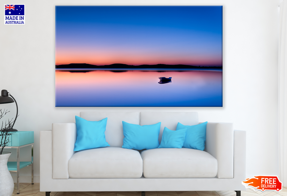 Boat On a Silent Lake Stunning View Print 100% Australian Made