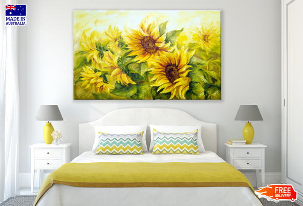 Sunflower Field Painting Art Print 100% Australian Made