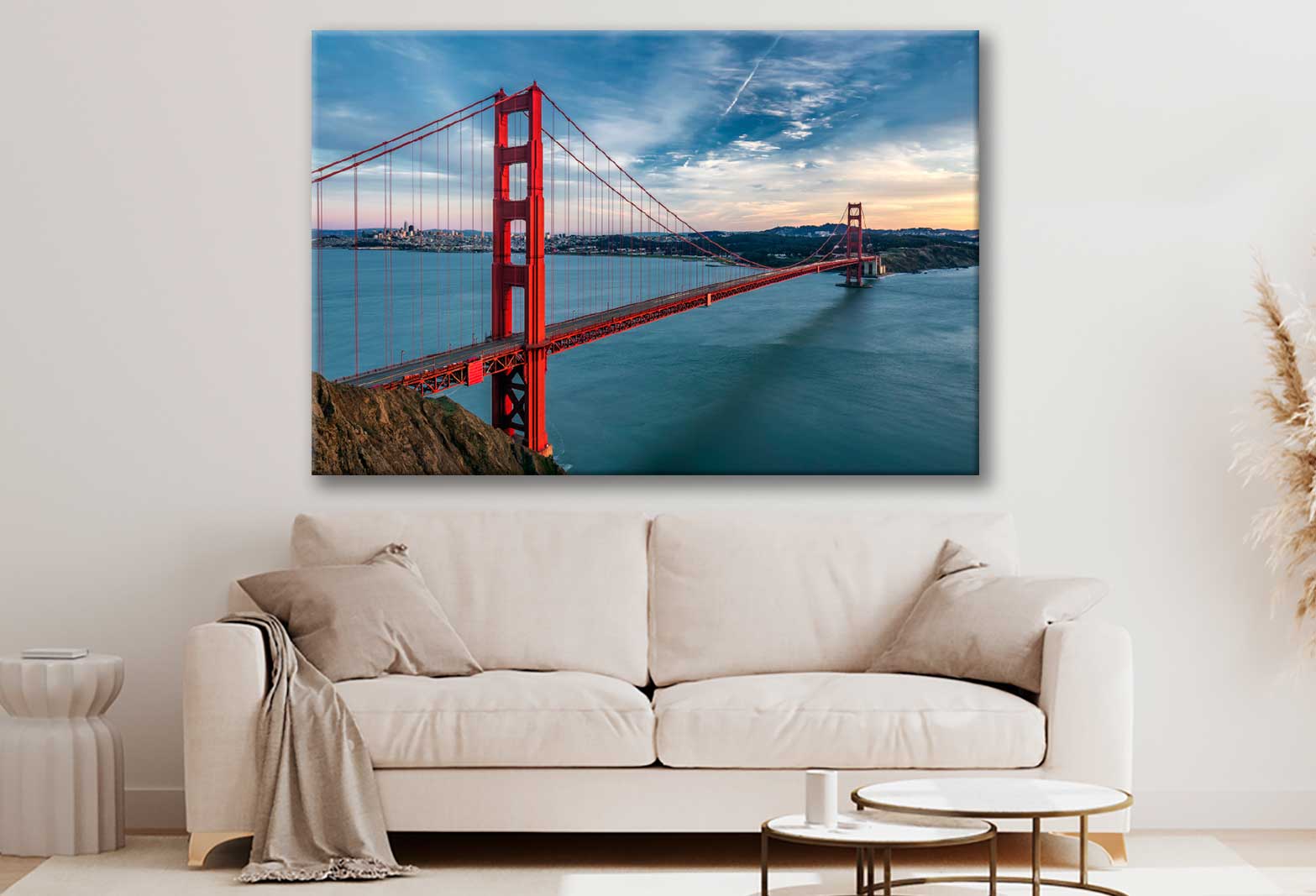 Bella Home Golden Gate Bridge in USA Aerial Print Canvas Ready to hang