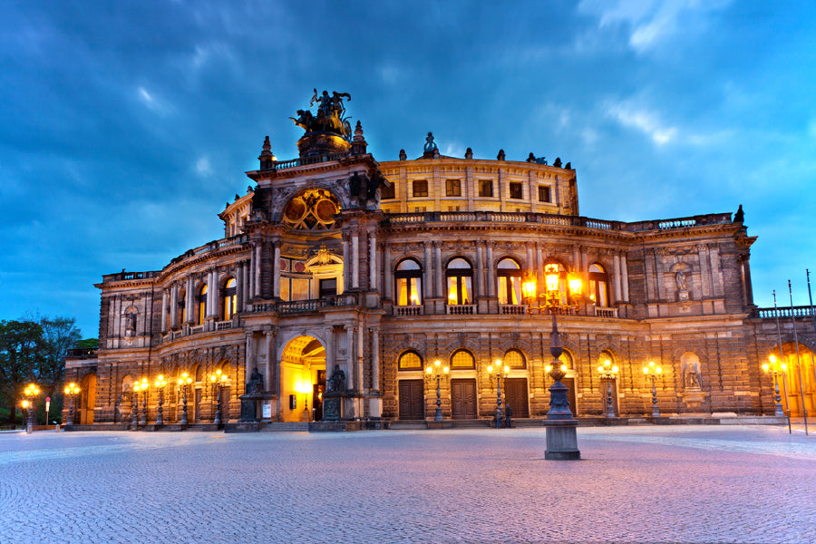 Dresden Semperoper Night Photograph Germany Print 100% Australian Made