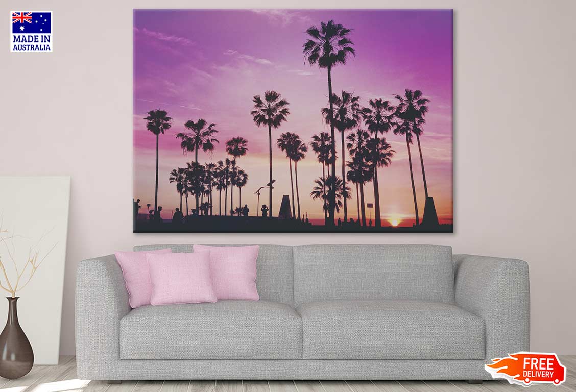 Palm Trees Sunset Sky Photograph Print 100% Australian Made