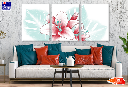 3 Set of Floral Design High Quality print 100% Australian made wall Canvas ready to hang