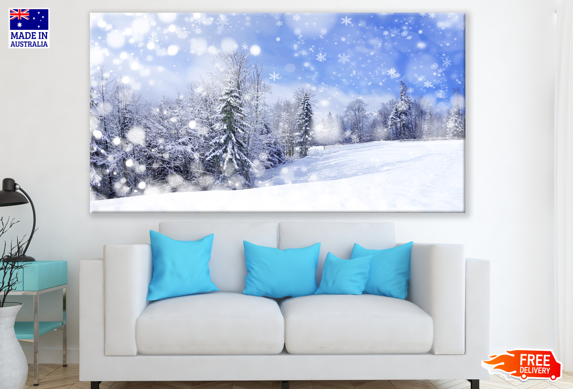 Forest Covered With Snow Photograph Print 100% Australian Made