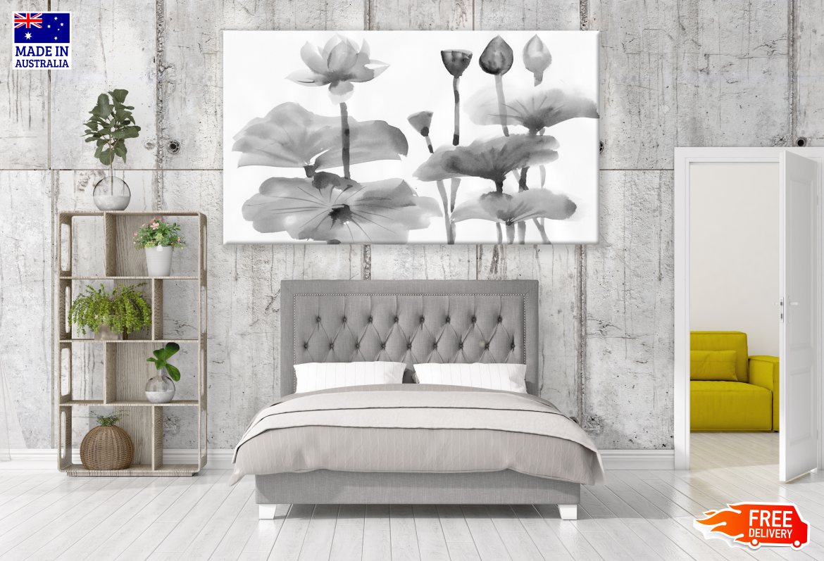 Black & White Flower Painting Print 100% Australian Made