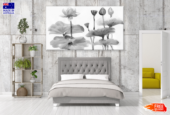 Black & White Flower Painting Print 100% Australian Made