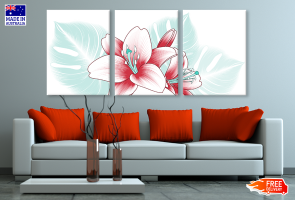 3 Set of Floral Design High Quality print 100% Australian made wall Canvas ready to hang