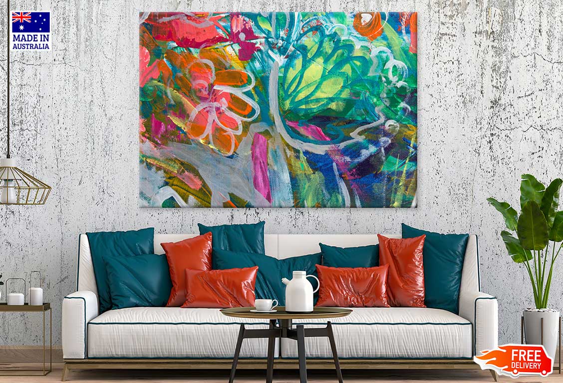 Messy Flowers Oil Painting View Print 100% Australian Made