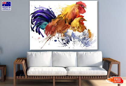 Rooster Watercolor Painting Print 100% Australian Made