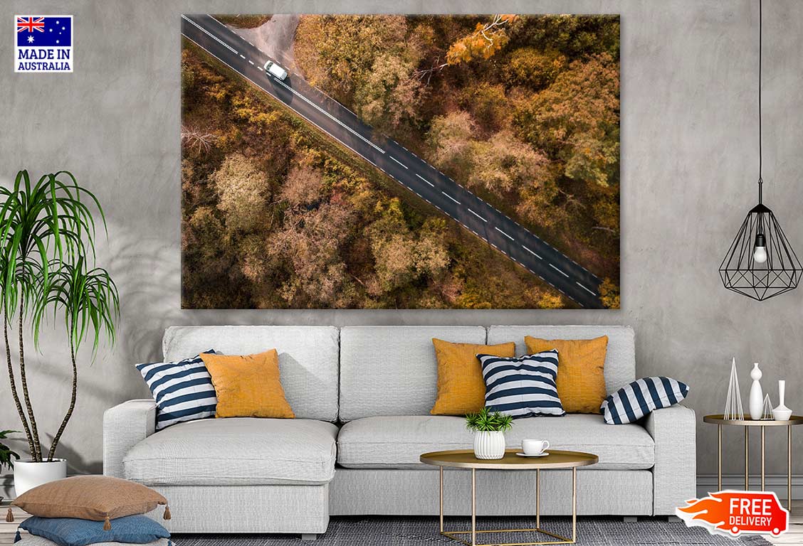 Road & Forest Aerial Photograph Print 100% Australian Made