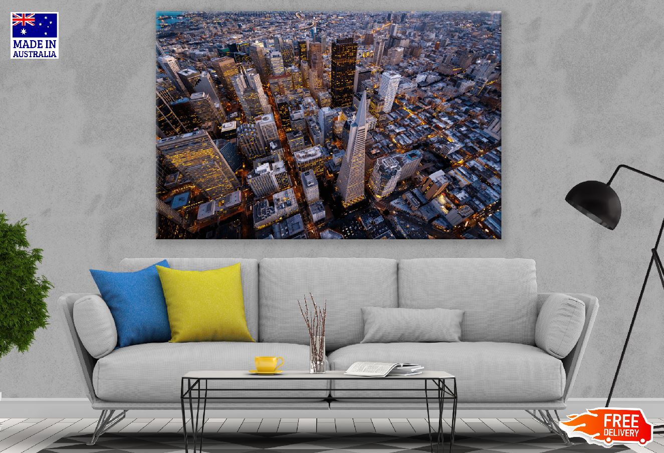 Aerial Cityscape view of San Francisco, California, USA Print 100% Australian Made