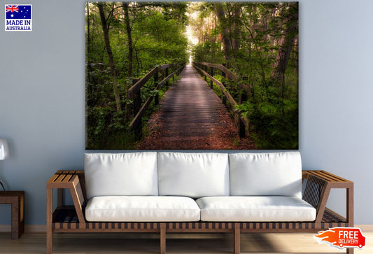 Wooden Bridge in Forest Photograph Print 100% Australian Made