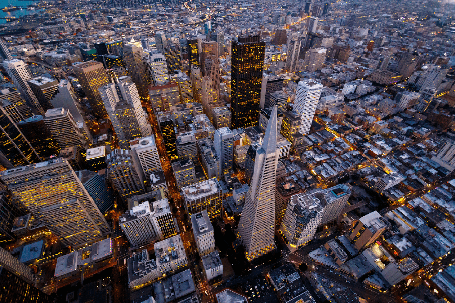 Aerial Cityscape view of San Francisco, California, USA Print 100% Australian Made