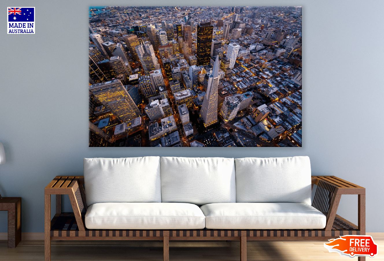 Aerial Cityscape view of San Francisco, California, USA Print 100% Australian Made