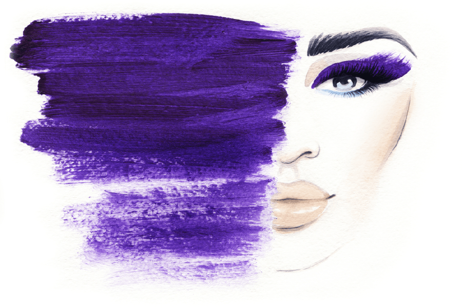 Makeup Woman Face Purple Abstract Watercolor Painting Print 100% Australian Made