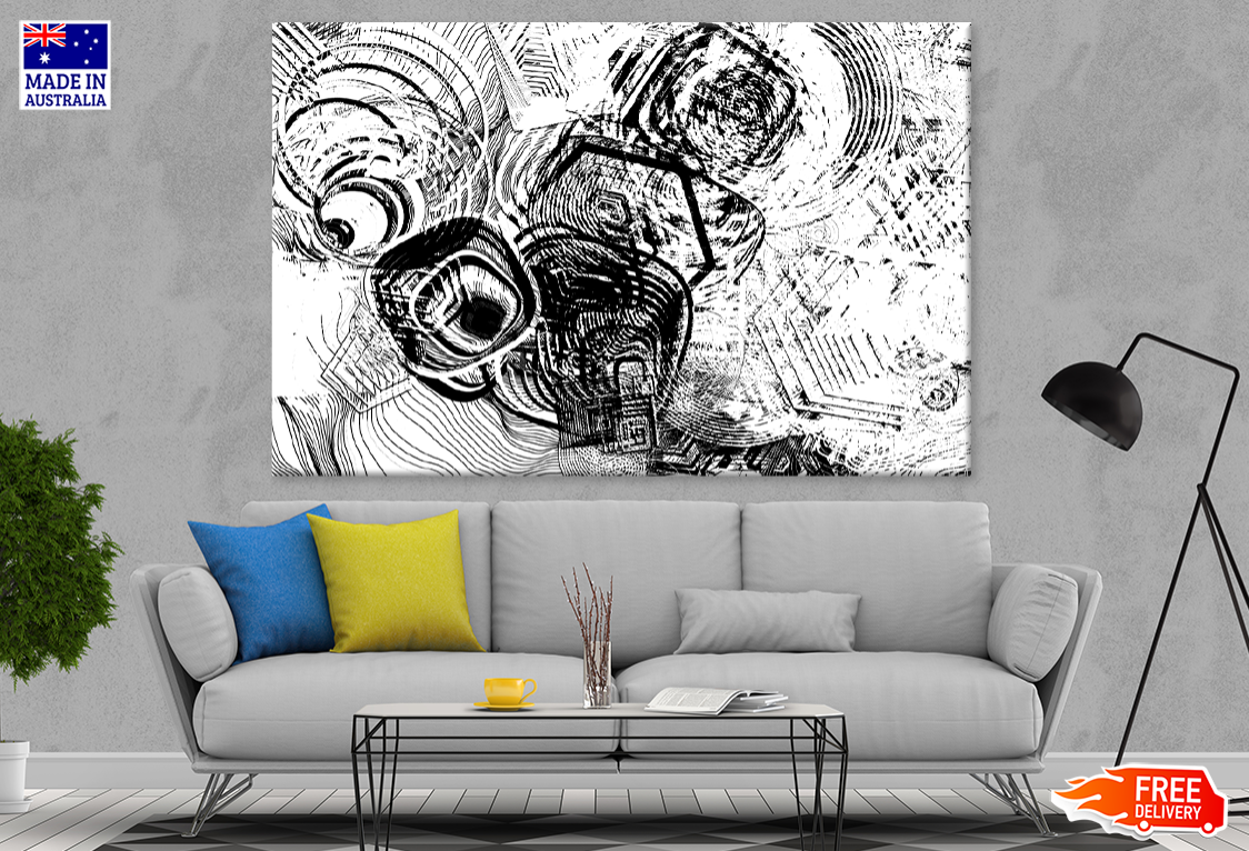 B&W Abstract Design Print 100% Australian Made