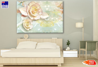 Gold & Pink Floral Design Print 100% Australian Made