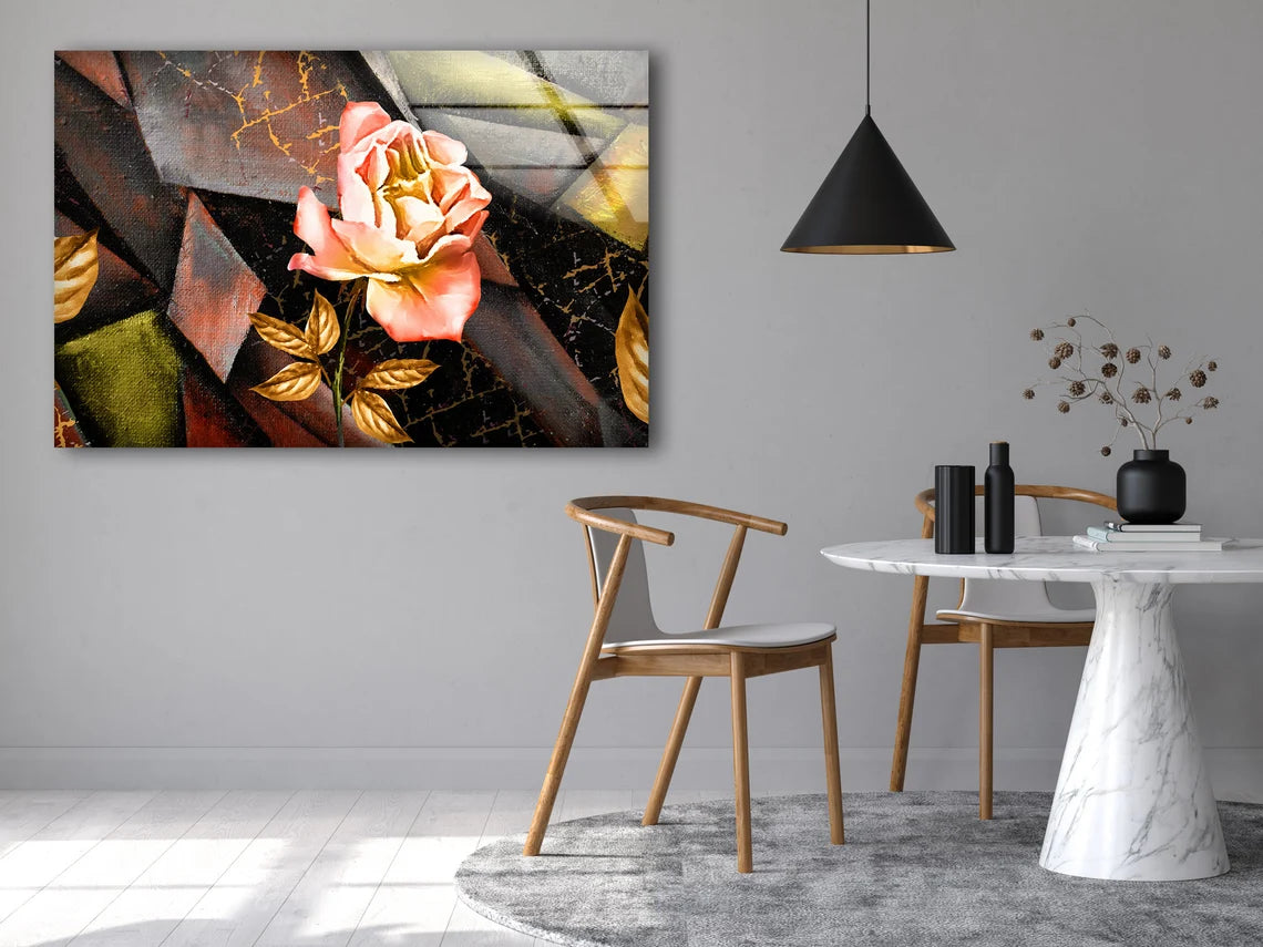 Flower Abstract Design Acrylic Glass Print Tempered Glass Wall Art 100% Made in Australia Ready to Hang