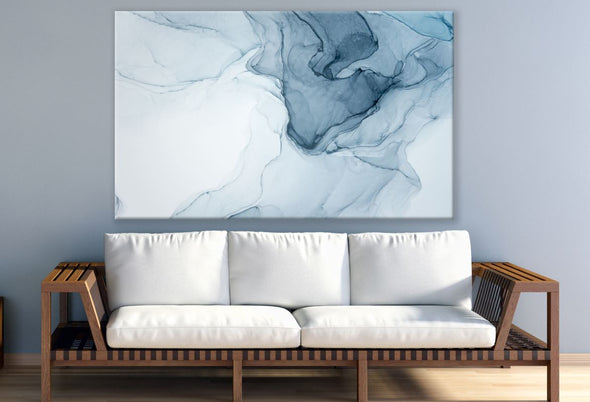 White & Blue Abstract Painting Print 100% Australian Made