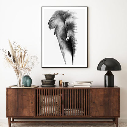 Elephant B&W Photograph Home Decor Premium Quality Poster Print Choose Your Sizes