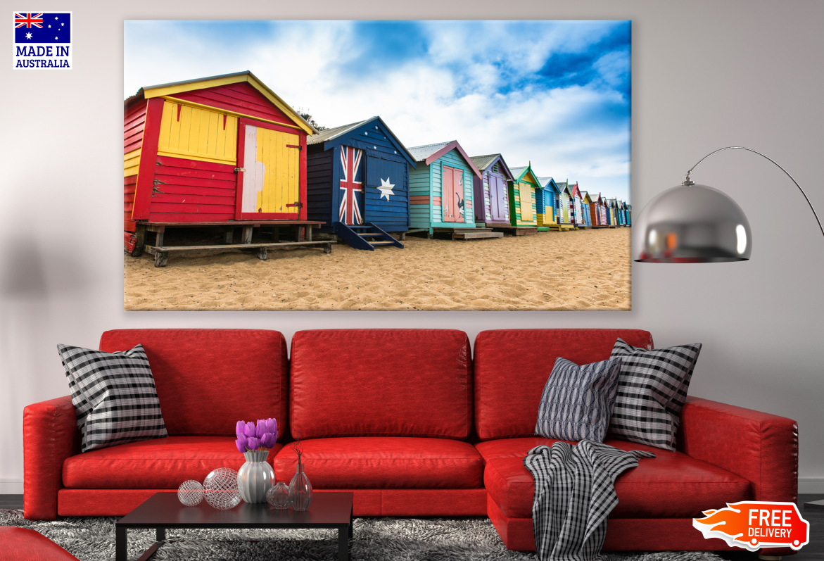 Colourful Beach Huts Photograph Print 100% Australian Made