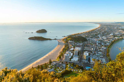 Bella Home Beach & Sunrise near Town Aerial Print Canvas Ready to hang