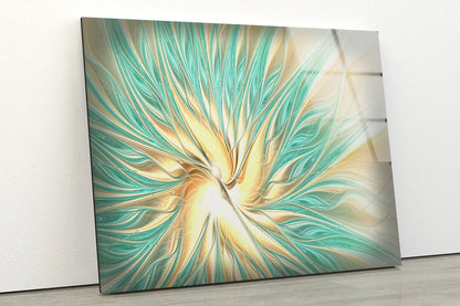 Blue & Gold Abstract Design Acrylic Glass Print Tempered Glass Wall Art 100% Made in Australia Ready to Hang