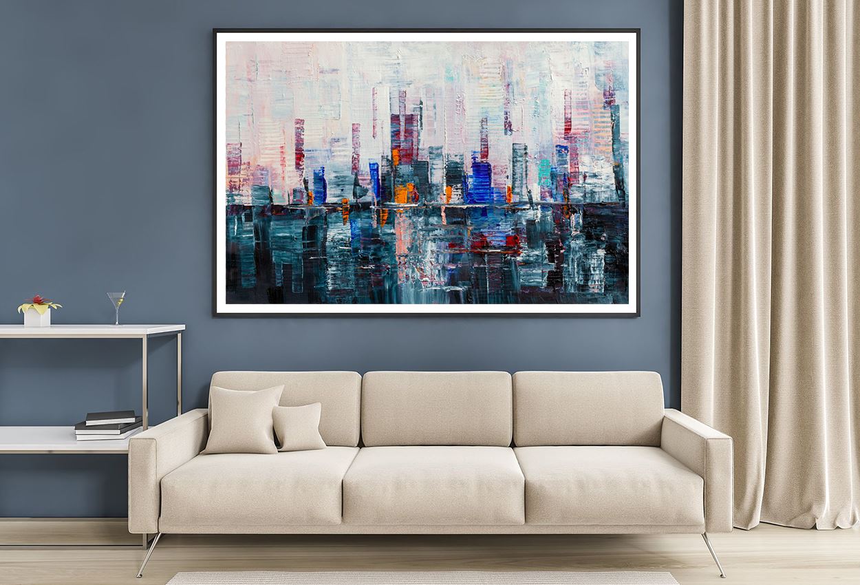 Modern Abstract City Painting Home Decor Premium Quality Poster Print Choose Your Sizes