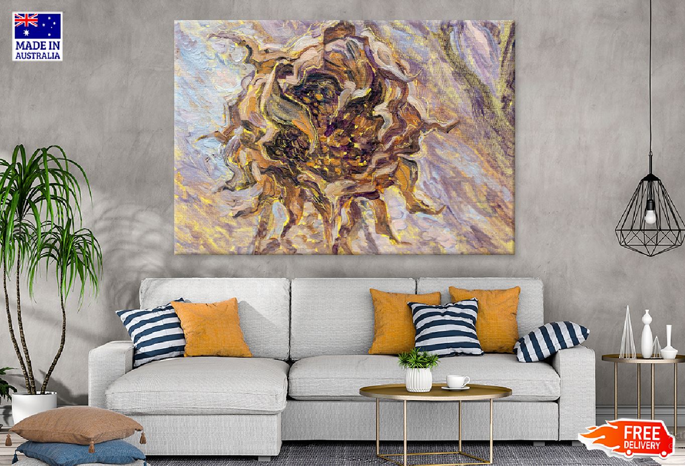 Abstract Flower Oil Painting Art Print 100% Australian Made