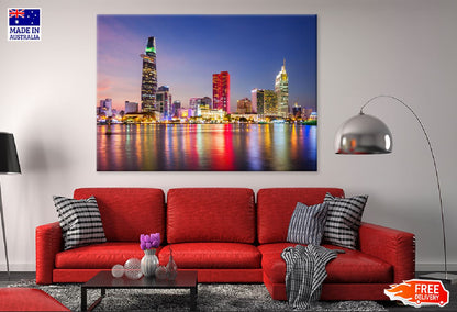 Ho Chi Minh City Night Lake View Photograph Print 100% Australian Made