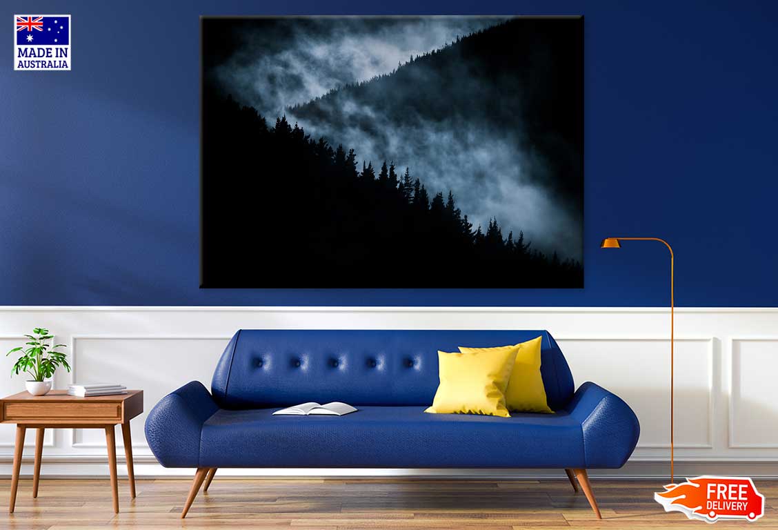 Dark Mountains View B&W Photograph Print 100% Australian Made