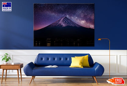 Fuji Mountain & Milky Way Night Photograph Print 100% Australian Made