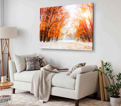 Bella Home Autumn Trees in a Park Scenery Print Canvas Ready to hang