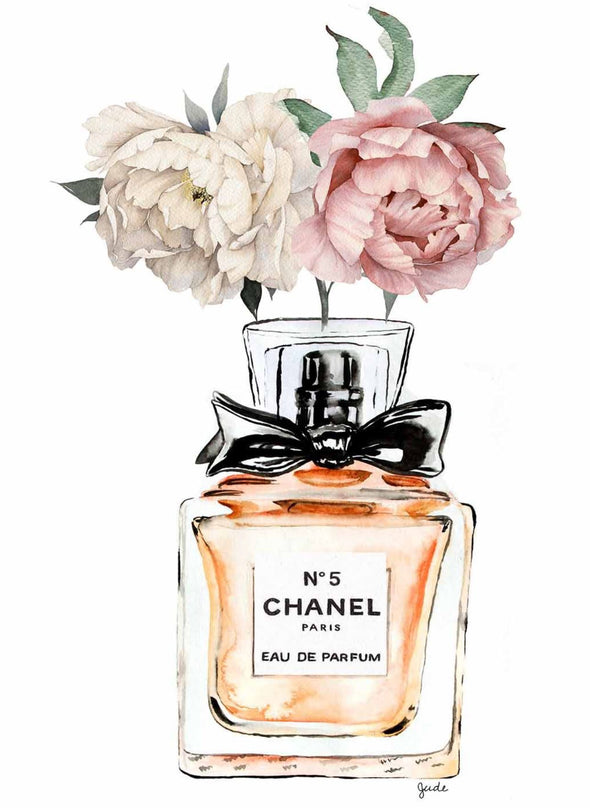 Fashion Perfume Bottle with Flowers  Print 100% Australian Made