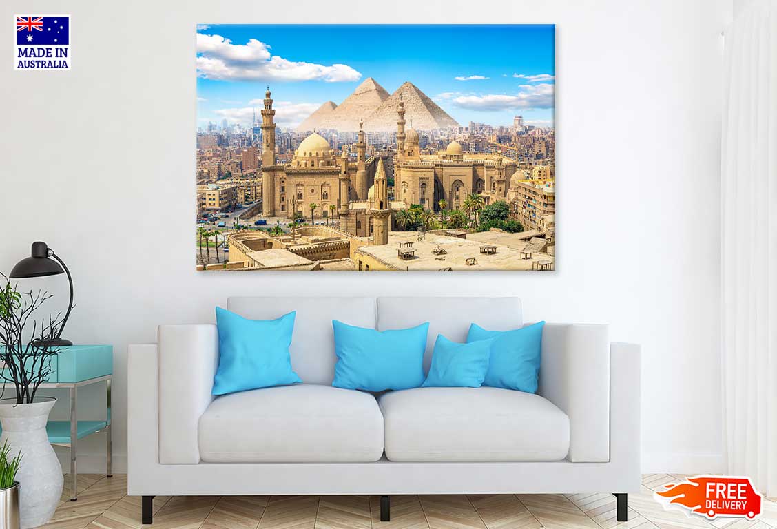 View of Mosque Sultan Hassan with Blue Sky Print 100% Australian Made