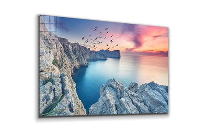 Cape Formentor Sunset Print Tempered Glass Wall Art 100% Made in Australia Ready to Hang