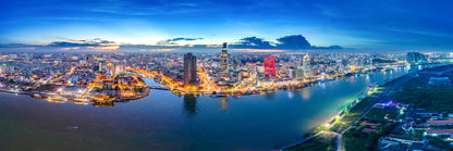 Panoramic Canvas Ho Chi Minh City Aerial View Photograph High Quality 100% Australian Made Wall Canvas Print Ready to Hang