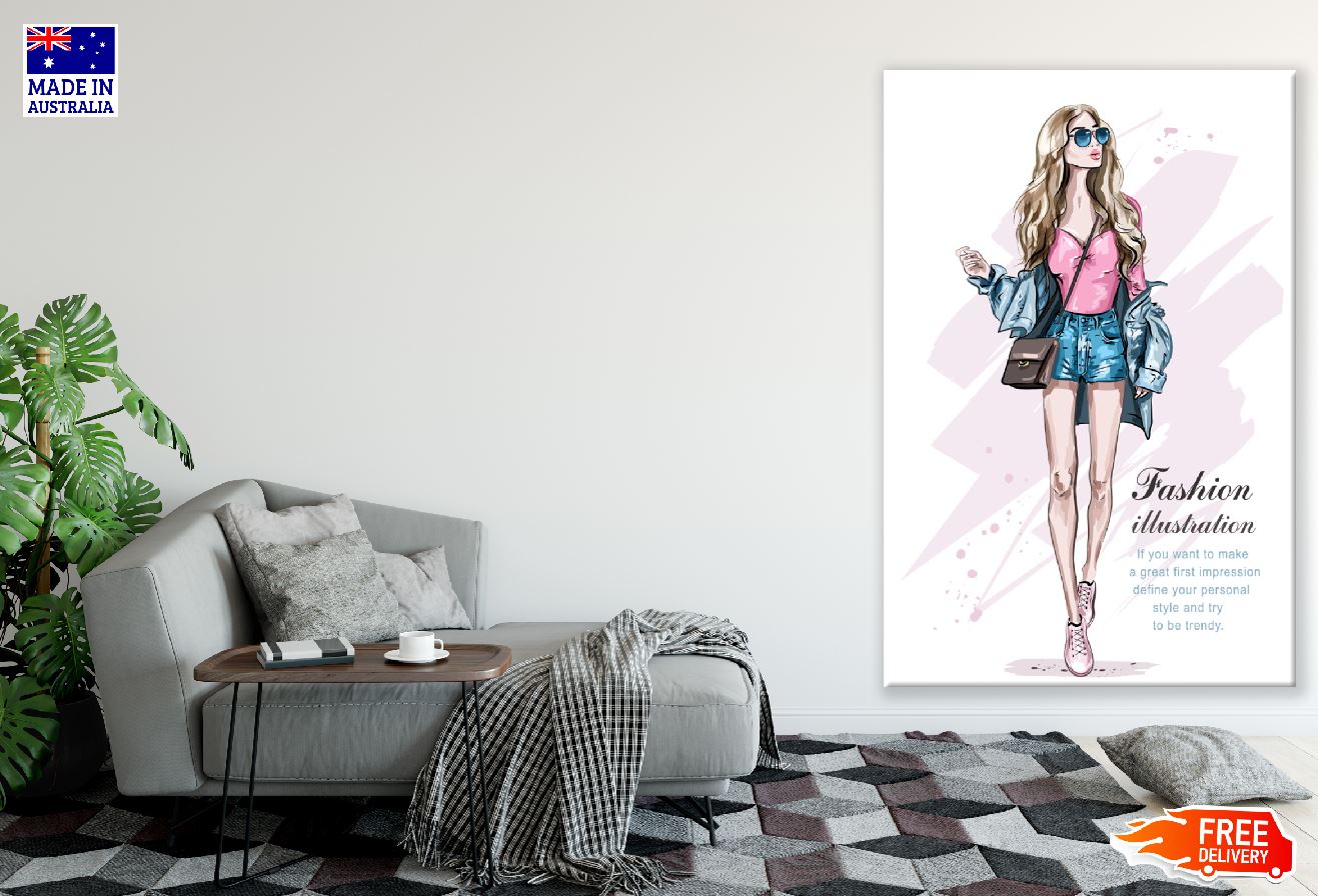 Fashion Woman with Captions Illustration Print 100% Australian Made