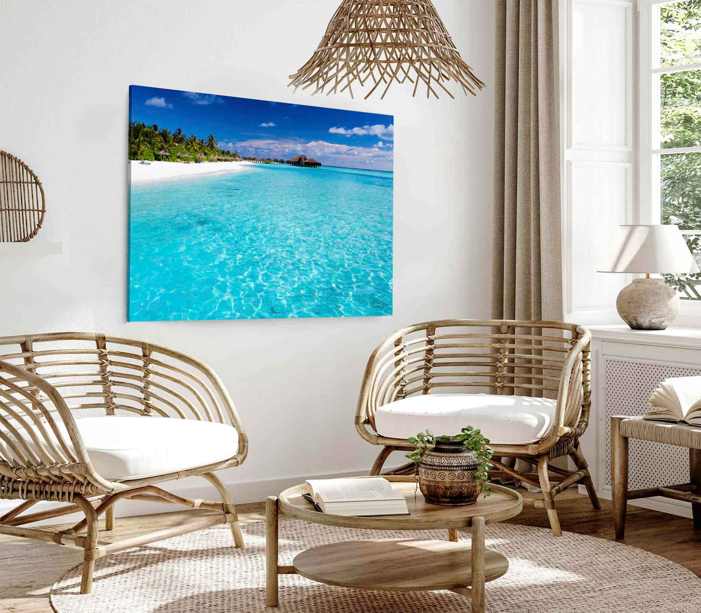 Bella Home Tropical Island With Clear Water Print Canvas Ready to hang