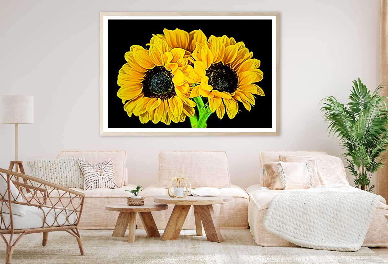 Sunflowers Digital Painting Art Home Decor Premium Quality Poster Print Choose Your Sizes