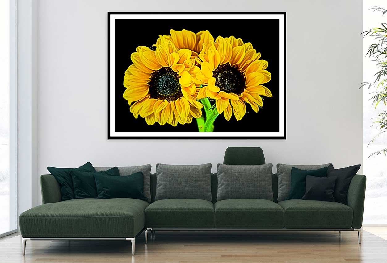 Sunflowers Digital Painting Art Home Decor Premium Quality Poster Print Choose Your Sizes