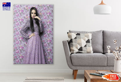 Elegant Fashion Lady on Floral Background Photograph Print 100% Australian Made