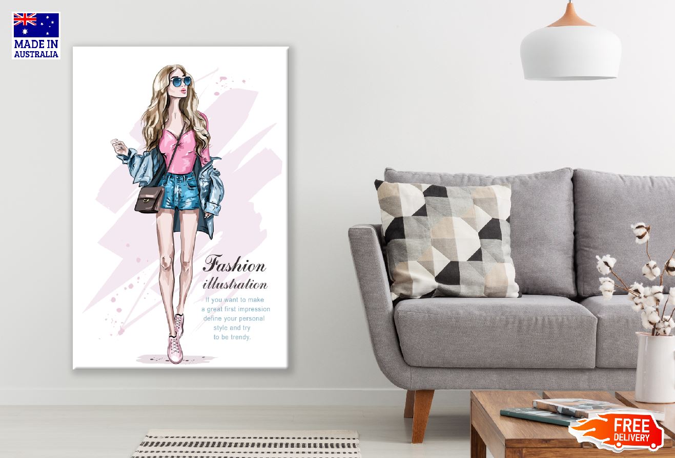 Fashion Woman with Captions Illustration Print 100% Australian Made