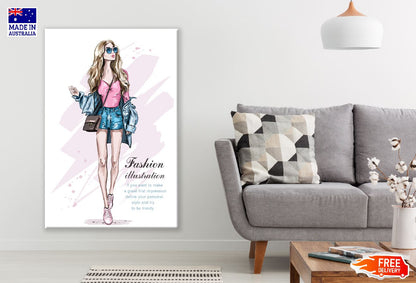 Fashion Woman with Captions Illustration Print 100% Australian Made