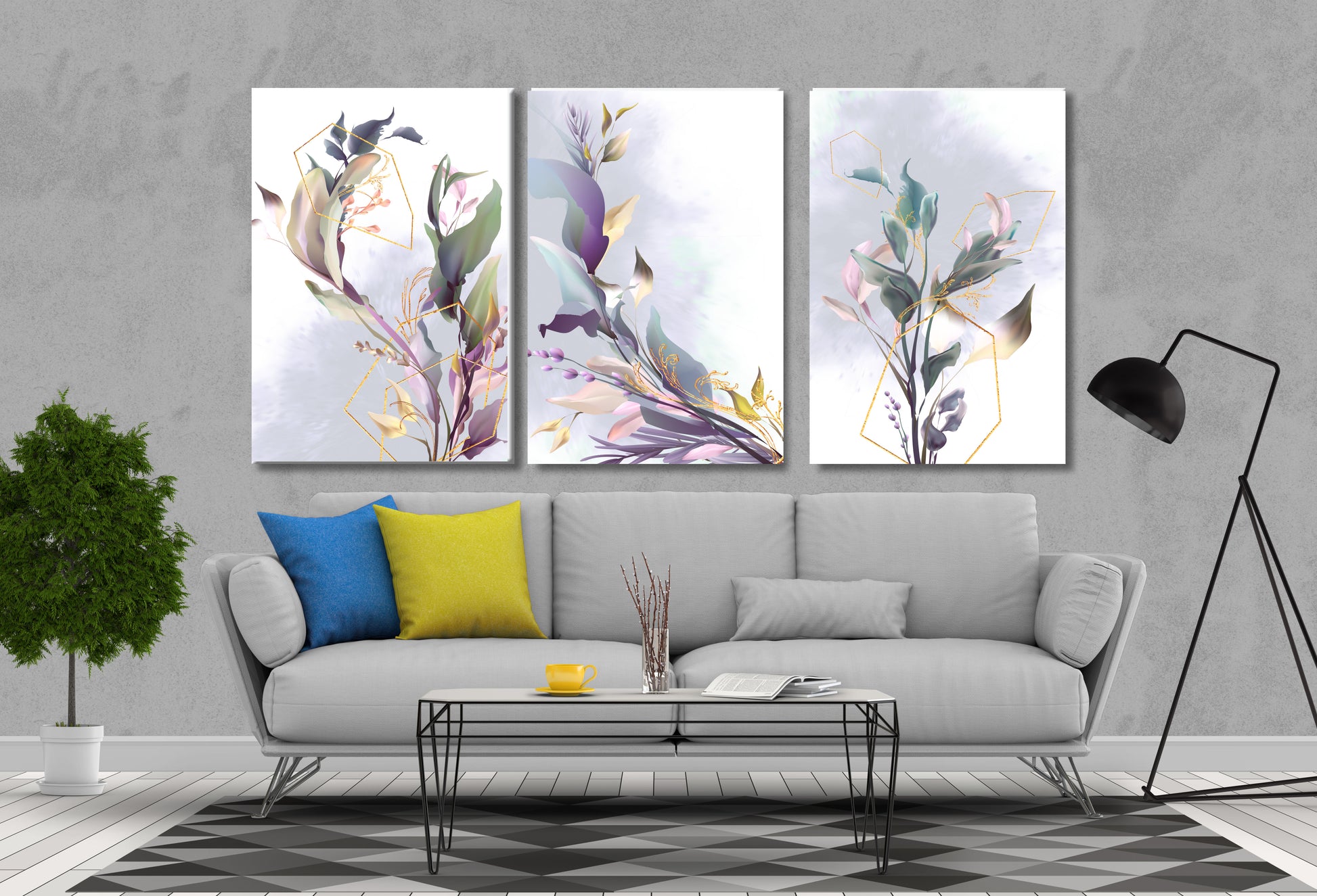 3 Set of Abstract Flowers stunning High Quality Print 100% Australian Made