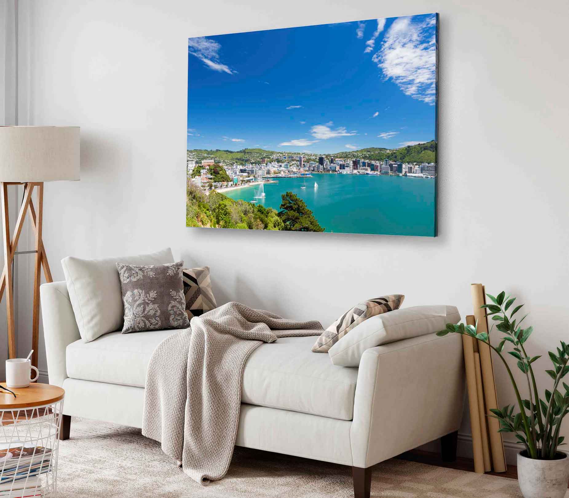 Bella Home Capital City View of New Zealand Print Canvas Ready to hang