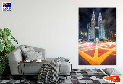 Kuala Lumpur Twin Tower Night View Print 100% Australian Made