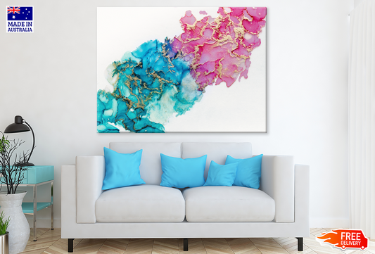 Pink & Blue Abstract Design Print 100% Australian Made