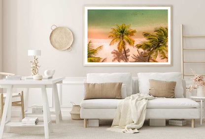 Palm Trees & Sandy Sea Aerial View Photograph Home Decor Premium Quality Poster Print Choose Your Sizes